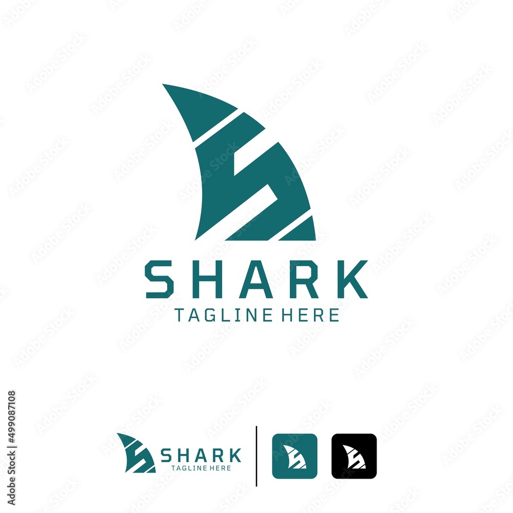 Obraz premium Shark Logo Design Template Modern Concept