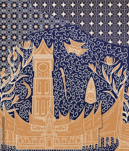 Indonesian Padang batik motifs illustrations of Padang textile motifs