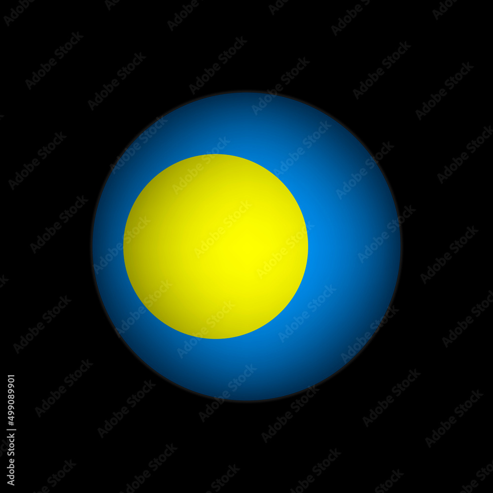 Country Palau. Palau flag. Vector illustration.