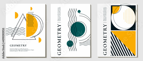 set of abstract background, a pattern of geometric shape. the modern element is a circle, a line in the style of minimalism. for print. banner, web, business ideas. vector art illustration.