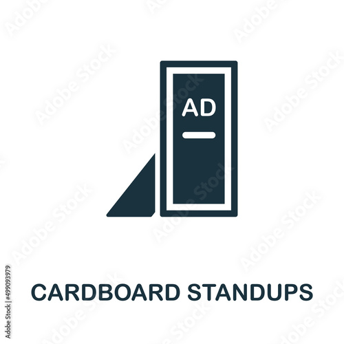 Cardboard Standups flat icon. Colored element sign from outdoor advertising collection. Flat Cardboard Standups icon sign for web design, infographics and more.
