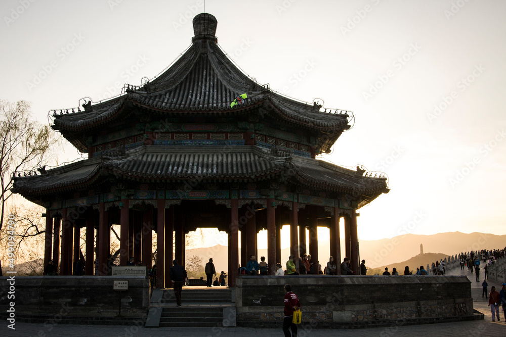 Fototapeta premium Chinese pagoda at Summer Palace in Beijing, China