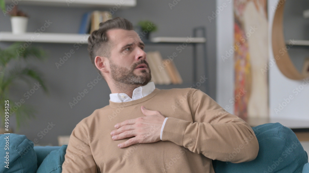 Fototapeta premium Portrait of Man Feeling Scared