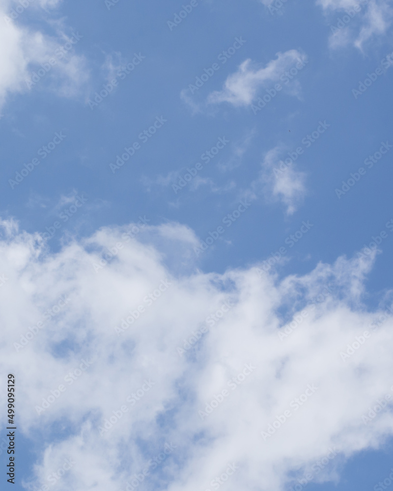 Fototapeta premium Blue sky with clouds. beautiful summer clouds. background of blue sky with clouds in pastel colors