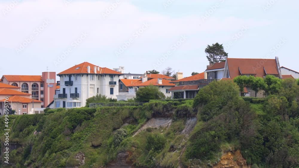 Buildings of the Boulevard de la Mer overlooking the Chambre d'Amour beach in Anglet, France Buildings of the Boulevard de la Mer overlooking the Chambre d'Amour beach in Anglet, France