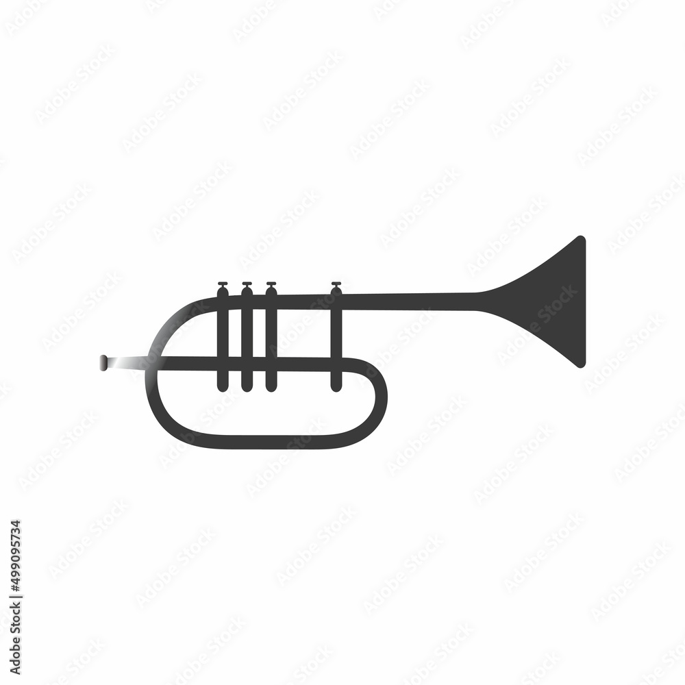 Naklejka premium Trumpet music instrument vector icon
