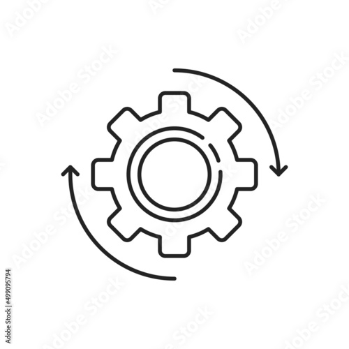 thin line efficient process and operation icon
