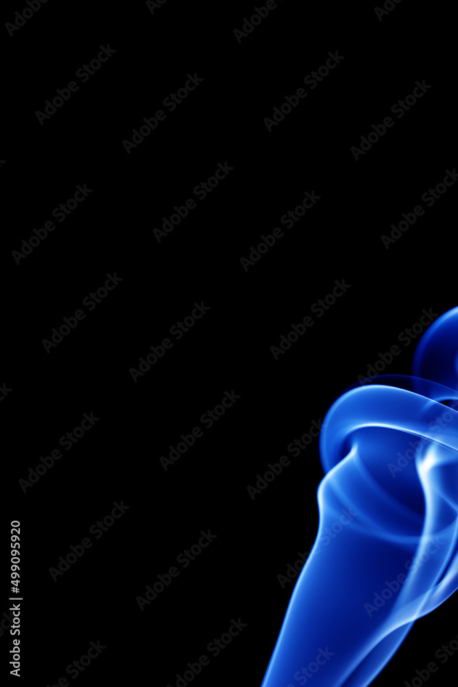 Blue smoke on black background Blue smoke on black background