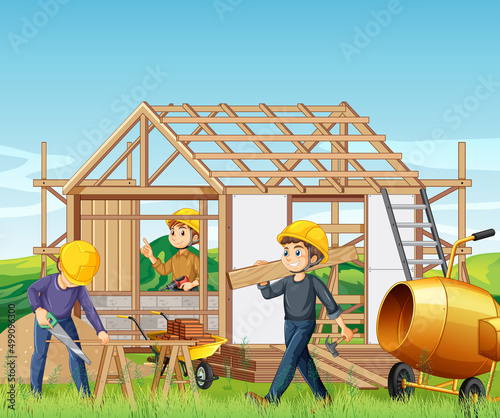Building construction site background