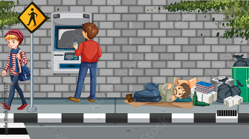 Homeless people in the city