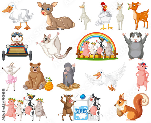 Set of animal cartoon character