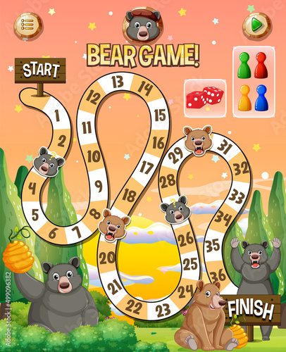 A snake ladder bear game template