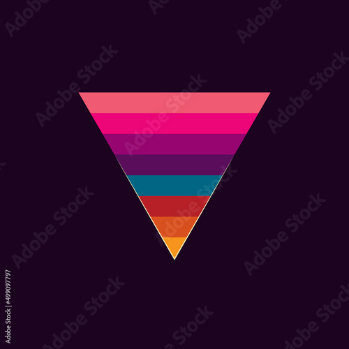 Free Download Vintage triangular sunset in the style of the 80s. Vector background. A design element. - GFXLoad