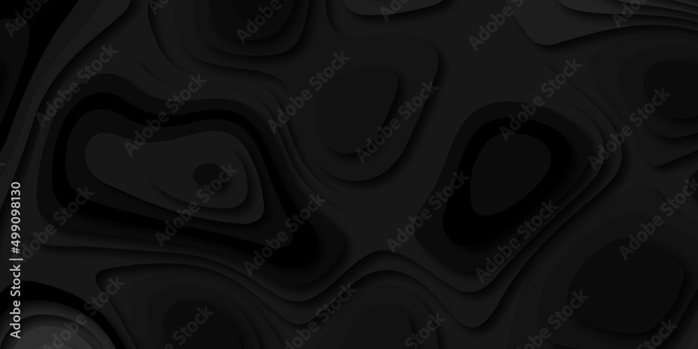 Luxury abstract 3d black and white paparcut and topographic canyon map light relief texture, Luxury abstract Abstract decoration, black and white pattern, halftone gradients, 3d Vector illustration.