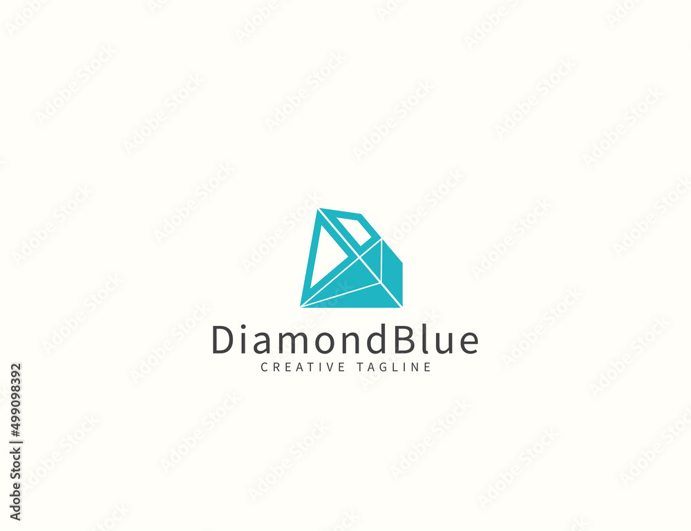 Naklejka premium Blue diamond logo design template