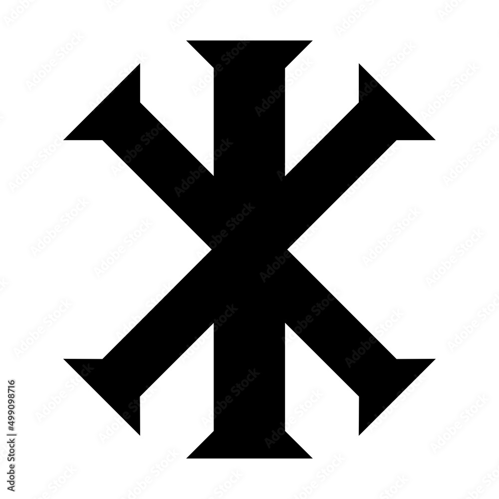 Iota chi cross symbol icon Iota chi cross symbol icon