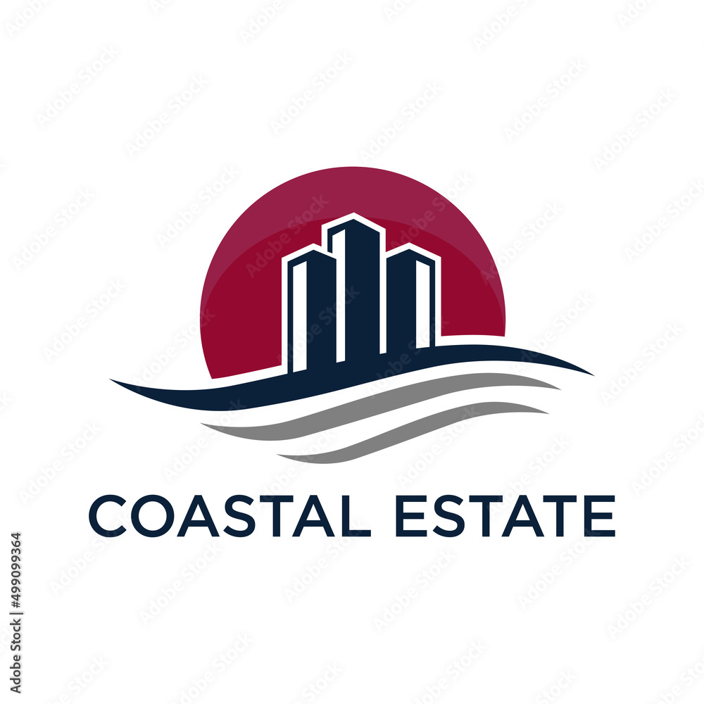 Coastal Estate Logo Vector Design Template.