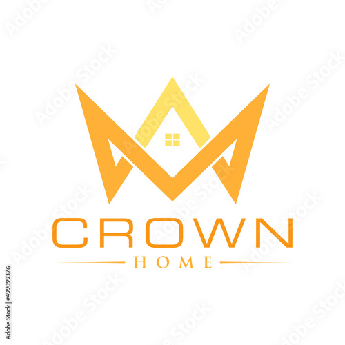 Crown Home Logo Design Template