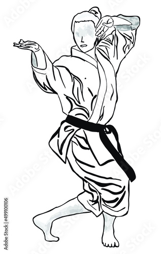 karate taekwondo illustration vector logo