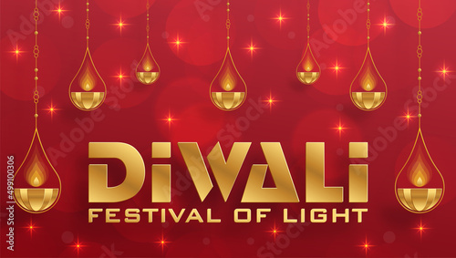 Festive Diwali and Deepawali card. The indian festival of lights