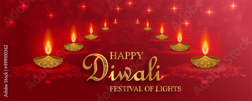 Festive Diwali and Deepawali card. The indian festival of lights