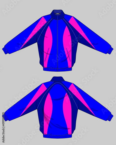 retro vintage windbreaker hoodie jacket template