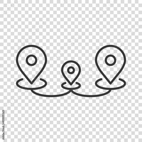 Map pin icon in flat style. gps navigation vector illustration on white isolated background. Locate position business concept.