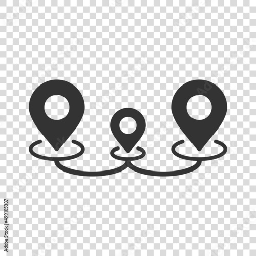 Map pin icon in flat style. gps navigation vector illustration on white isolated background. Locate position business concept.