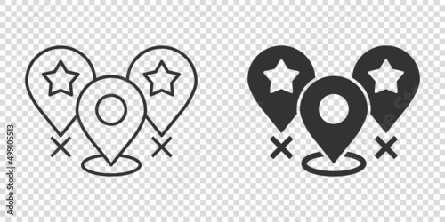 Map pin icon in flat style. gps navigation vector illustration on white isolated background. Locate position business concept.