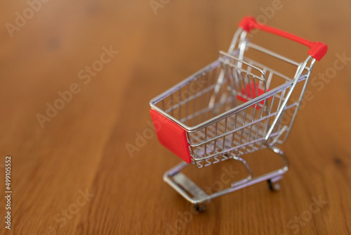 Shopping cart on modern bac...