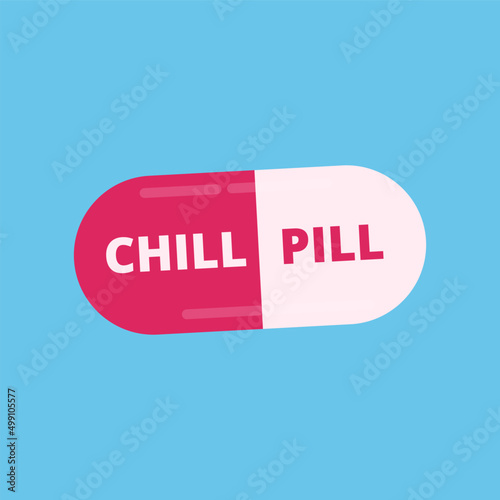 calm down and take a chill pill illustration vector