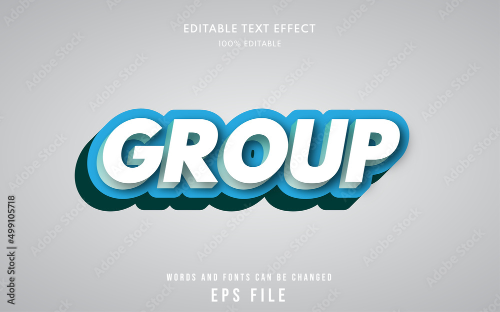 Group text style effect editable, suitable for headline, title, lettering, etc