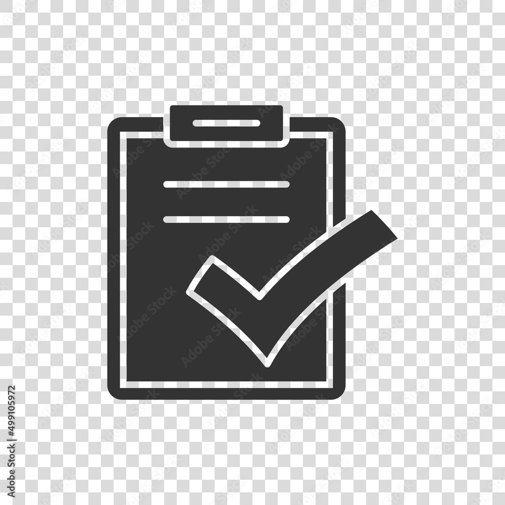 Document checklist icon in flat style. Report vector illustration on white isolated background. Paper sheet business concept. Document checklist icon in flat style. Report vector illustration on white isolated background. Paper sheet business concept.