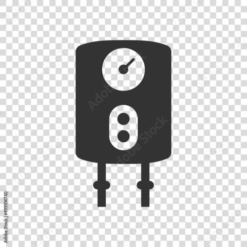 Gas boiler icon in flat style. Heater vector illustration on isolated background. Boiling sign business concept.
