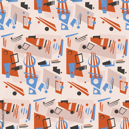 Slika na platnu Abstract bizarre geometric shapes, all this is like an avant-garde painting
