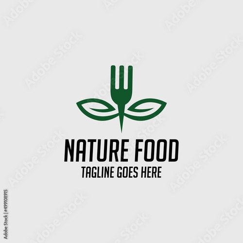 nature food logo design template. Vector illustration