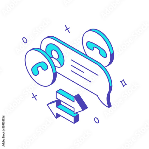 Live chat consultant helpline communication comment and call service contact us quality control 3d icon isometric vector illustration. Internet customer support advice help solving answer question