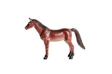 horse toy figurine isolated on white background