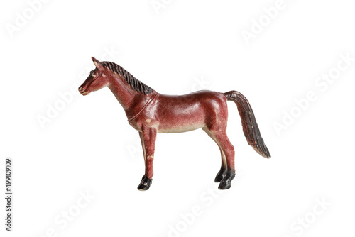 horse toy figurine isolated on white background