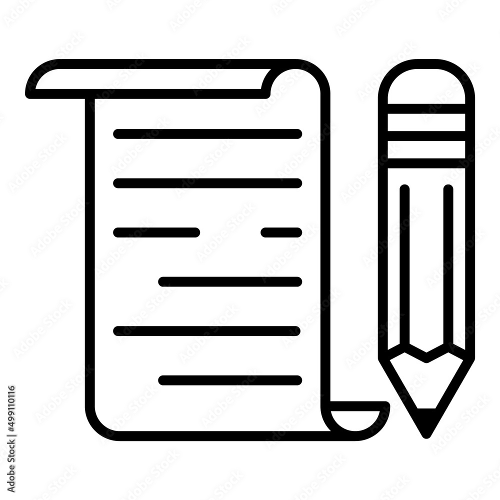 Document Edit Pencil Flat Icon Isolated On White Background Document Edit Pencil Flat Icon Isolated On White Background
