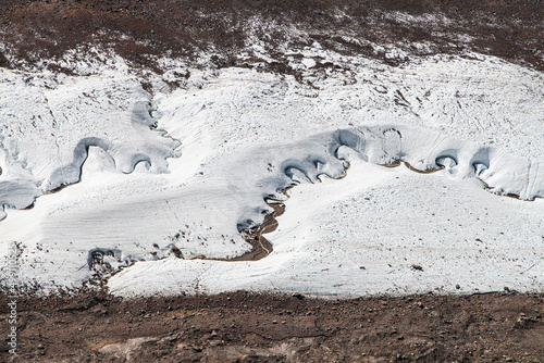 Obraz na płótnie Streams winding through the Gorner glacier, Swiss Alps w salonie