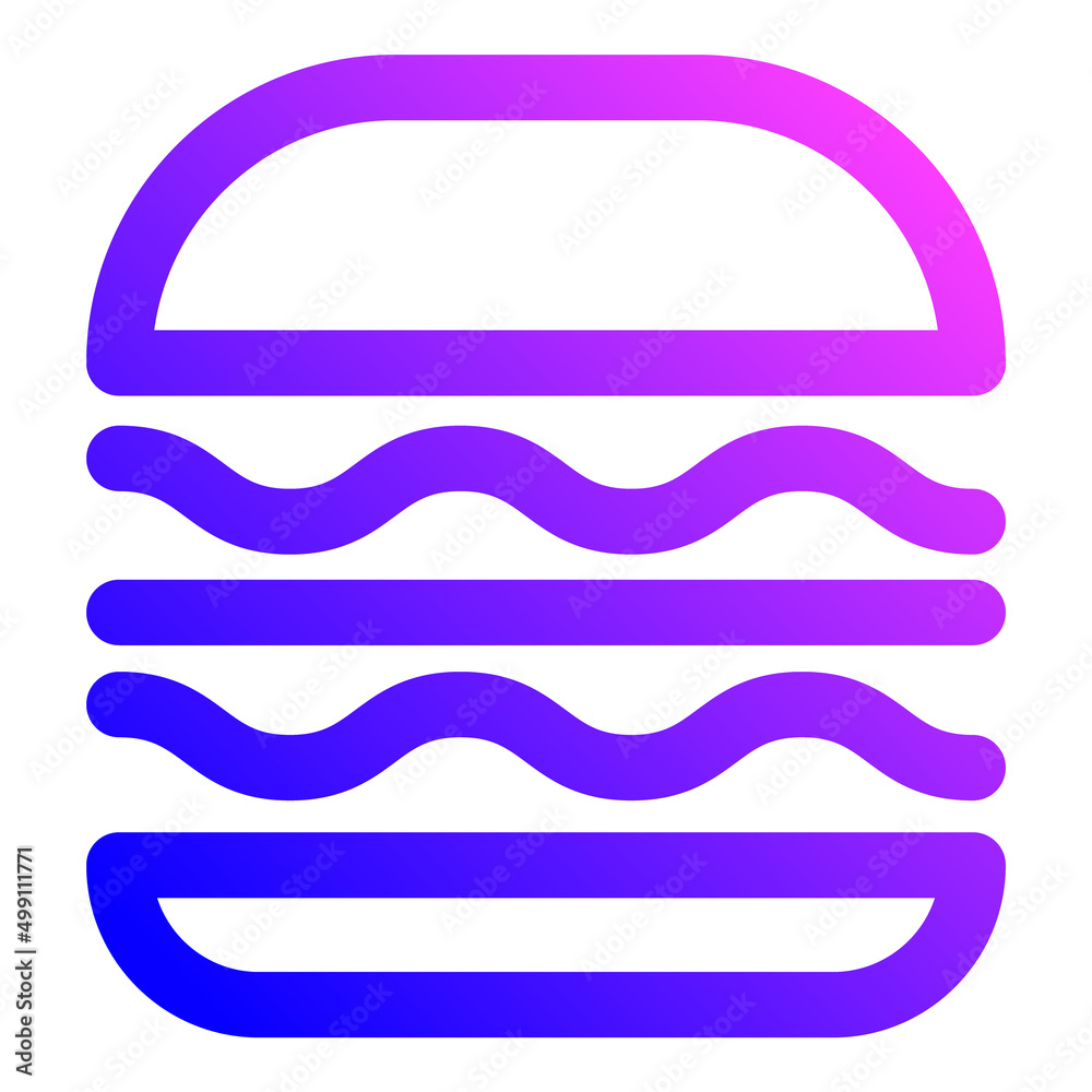 Big Burger Flat Icon Isolated On White Background