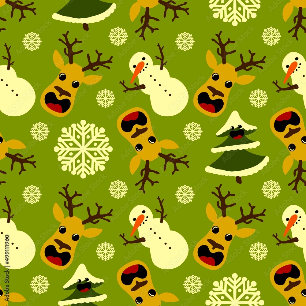 Naklejka premium Winter seamless snowman pattern for fabrics and textiles and packaging and gifts and cards and linens and kids 