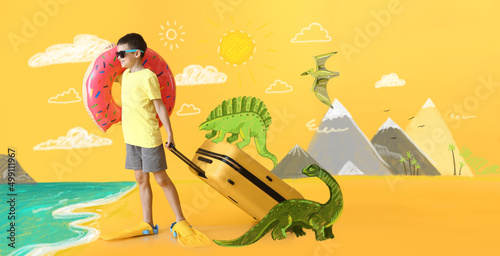 Cute little boy with inflat...