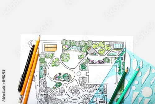 Landscape designer's plan w...