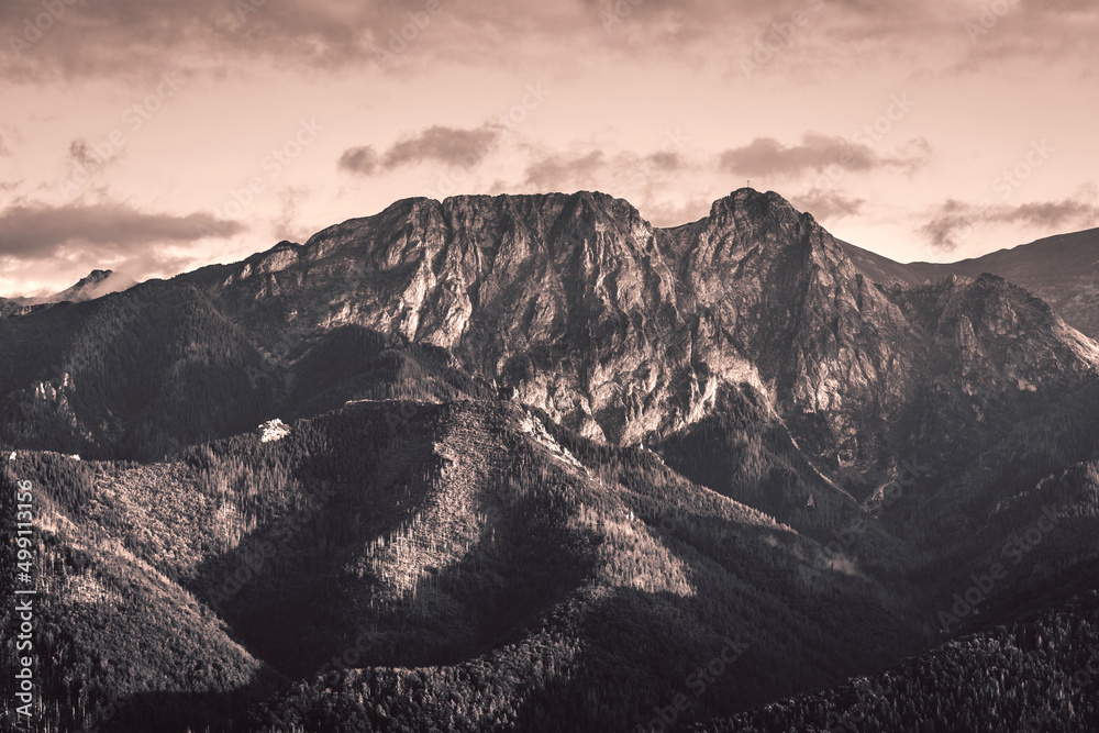 Giewont mountain in Tatra Mountains in Poland