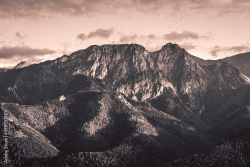 Giewont mountain in Tatra Mountains in Poland photo