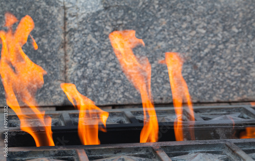 Eternal flame burns at memorial for Soviet soldiers died in WWII photo