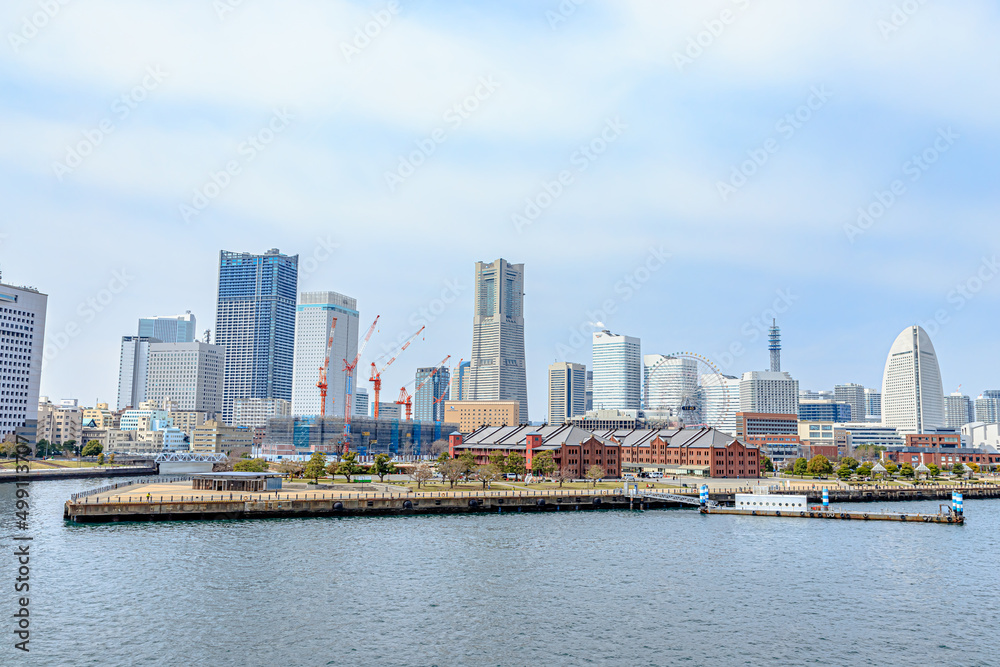 大さん橋ターミナルから見た横浜の景色　神奈川県横浜市　View of Yokohama seen from Osanbashi Terminal. Kanagawa-ken Yokohama city.