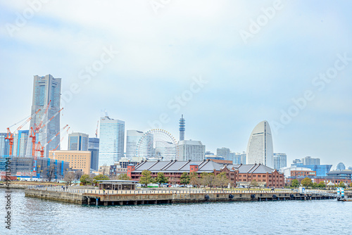                                                                                  View of Yokohama seen from Osanbashi Terminal. Kanagawa-ken Yokohama city.